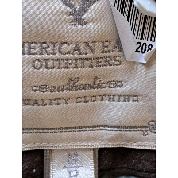 Y2K American Eagle Small Vest Sherpa Lined Collar Puffer Down Filled Brown - Picture 2 of 7